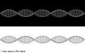 A set of two variants of the DNA molecule, outline. Black and white variety. Simple drawing, icon. Royalty Free Stock Photo