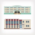 Set of two vector illustration of buildings