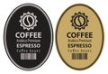 Two labels for coffee beans in retro style