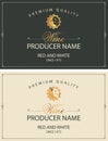 Set of two vector wine labels with sun and moon Royalty Free Stock Photo
