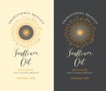 Set of labels for sunflower oil with sunflower Royalty Free Stock Photo