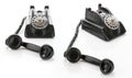 Set of two Vintage telephones isolated on a white background