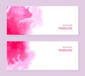 Set of two watercolor horizontal banners Royalty Free Stock Photo