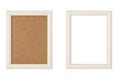 Set of two white wood picture frames with passepartout Royalty Free Stock Photo