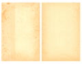 Set of Two Yellowed Papers Salvaged From an old Book Royalty Free Stock Photo