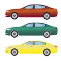 Set the type of sedan cars of different colors