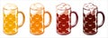 Beer Glass Mugs Oktoberfest Light Lager Stout Porter Ale Set Royalty Free Stock Photo