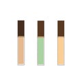 Set of 3 types of concealers. Cute and simple art style.