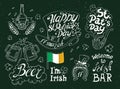 Set of typographic illustrations for St. Patrick`s Day.