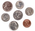 Set of U.S. Coins Royalty Free Stock Photo