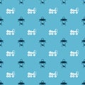 Set UFO abducts cow and Mars rover on seamless pattern. Vector. Royalty Free Stock Photo