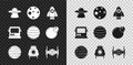 Set UFO flying spaceship, Planet Mars, Rocket, rover, Cosmic, Astronaut helmet and Venus icon. Vector