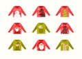 Set with ugly sweaters Collection Vector. Cartoon. Isolated art on white background.
