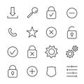 Set of UI icons in modern thin line style. Royalty Free Stock Photo