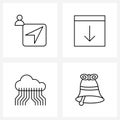 Set of 4 UI Icons and symbols for arrow, cloud, mouse, code, future