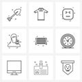 Set of 9 UI Icons and symbols for, avatar, cloths, profile, avatar