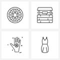 Set of 4 UI Icons and symbols for lemon, henna, agriculture, farming, Mehdi design