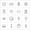 Set of 16 UI Icons and symbols for lollipop, candy, snow, hotness, hot Royalty Free Stock Photo