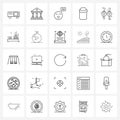 Set of 25 UI Icons and symbols for mothers day, food, hall, salt, emotes