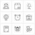 Set of 9 UI Icons and symbols for prize, loyalty, shipment, badge, table lamp