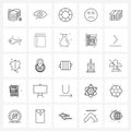 Set of 25 UI Icons and symbols for revenues, currency, swimming, coin, upset