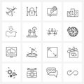 Set of 16 UI Icons and symbols for ui s, ui, video ads, sport, game