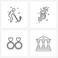 Set of 4 UI Icons and symbols for sports, cosmetic, male, women, bank