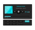 Set of ui ux audio and video media player template in vector with design elements and icons Royalty Free Stock Photo