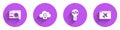 Set UI or UX design, Cloud computing lock, Front end development and Website template icon with long shadow. Vector Royalty Free Stock Photo
