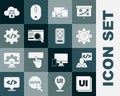 Set UI or UX design, Front end development, Website statistic, Monitor, mobile, tablet, Cloud computing lock and icon Royalty Free Stock Photo