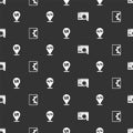 Set UI or UX design, Web development, and Front end on seamless pattern. Vector Royalty Free Stock Photo