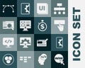 Set UI or UX design, Web development, Keyboard, Bezier curve and Time is money icon. Vector Royalty Free Stock Photo