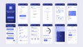Set of UI, UX, GUI screens Banking app flat design template for mobile apps, responsive website wireframes. Web design UI kit.