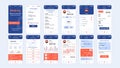 Set of UI, UX, GUI screens Banking app flat design template for mobile apps, responsive website wireframes. Royalty Free Stock Photo