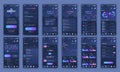 Set of UI, UX, GUI screens Cryptocurrency app flat design template for mobile apps, responsive website wireframes. Web design UI Royalty Free Stock Photo
