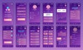 Set of UI, UX, GUI screens Cryptocurrency app flat design template for mobile apps, responsive website wireframes. Web design UI Royalty Free Stock Photo