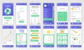 Set of UI, UX, GUI screens Delivery app flat design template for mobile apps, responsive website wireframes. Web design UI kit.