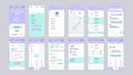 Set of UI, UX, GUI screens Delivery app flat design template for mobile apps, responsive website wireframes. Web design UI kit.