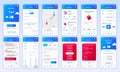 Set of UI, UX, GUI screens Delivery app flat design template for mobile apps, responsive website wireframes.