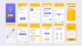 Set of UI, UX, GUI screens Delivery app flat design template for mobile apps, responsive website wireframes. Royalty Free Stock Photo