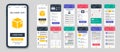 Set of UI, UX, GUI screens Delivery app flat design template for mobile apps