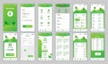 Set of UI, UX, GUI screens Ecology app flat design template for mobile apps, responsive website wireframes. Web design UI kit. Royalty Free Stock Photo