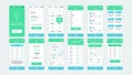 Set of UI, UX, GUI screens Ecology app flat design template for mobile apps, responsive website wireframes. Web design UI kit. Royalty Free Stock Photo