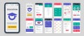 Set of UI, UX, GUI screens Education app flat design template for mobile apps