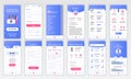 Set of UI, UX, GUI screens Medicine app flat design template for mobile apps, responsive website wireframes.