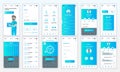 Set of UI, UX, GUI screens Medicine app flat design template for mobile apps, responsive website wireframes. Web design UI kit.