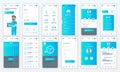 Set of UI, UX, GUI screens Medicine app flat design template for mobile apps, responsive website wireframes. Royalty Free Stock Photo