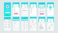 Set of UI, UX, GUI screens Medicine app flat design template for mobile apps, responsive website wireframes. Royalty Free Stock Photo