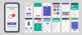 Set of UI, UX, GUI screens Medicine app flat design template for mobile apps