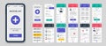 Set of UI, UX, GUI screens Medicine app flat design template for mobile apps